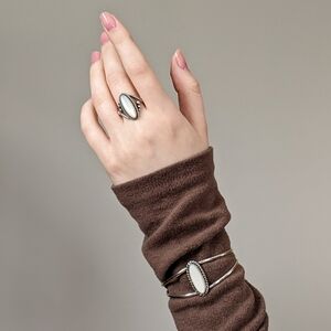 Vintage Moonstone Native American Ring and Bracelet